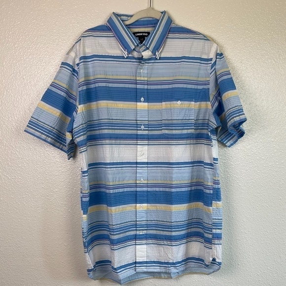 Lands' End Other - LANDS' END Seersucker Stripes Short Sleeve Shirt - 16-16.5 TALL Grampa Core NEW